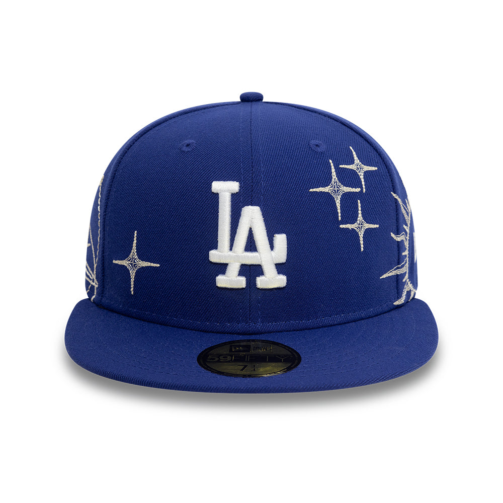 Los Angeles Dodgers MLB Zodiac 59FIFTY Fitted New Era Blue Official Team Hat Sports Fan Cap Official MLB Team Hat Baseball Fan Cap