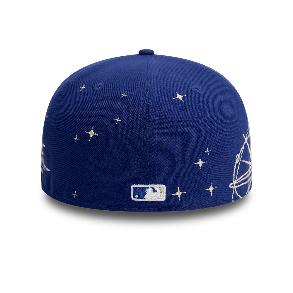 Los Angeles Dodgers MLB Zodiac 59FIFTY Fitted New Era Blue Official Team Hat Sports Fan Cap Official MLB Team Hat Baseball Fan Cap