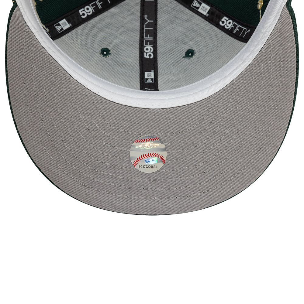 Oakland Athletics MLB Zodiac 59FIFTY Fitted New Era Green Official Team Hat Sports Fan Cap Official MLB Team Hat Baseball Fan Cap