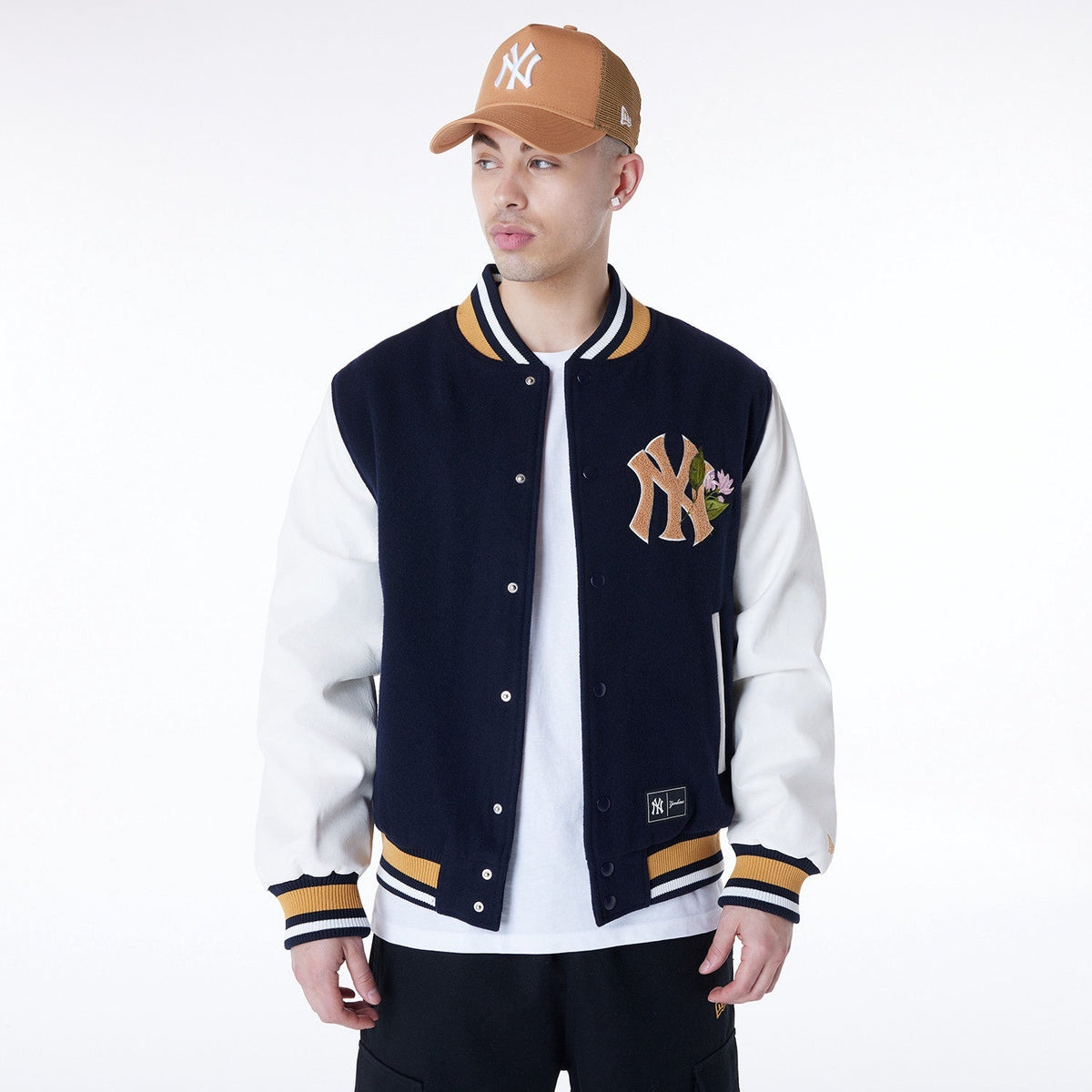 New Era - MLB Floral Varsity Jacket - New York Yankees Official Sports Fan Gear Official MLB Team Apparel Baseball Fan Gear