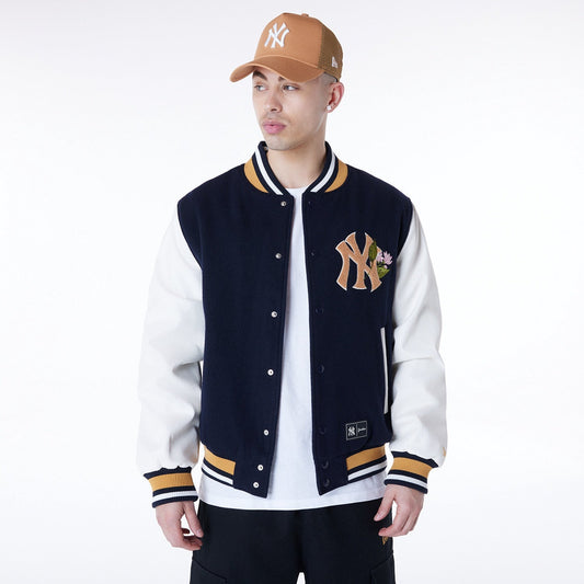 New Era - MLB Floral Varsity Jacket - New York Yankees Official Sports Fan Gear Official MLB Team Apparel Baseball Fan Gear