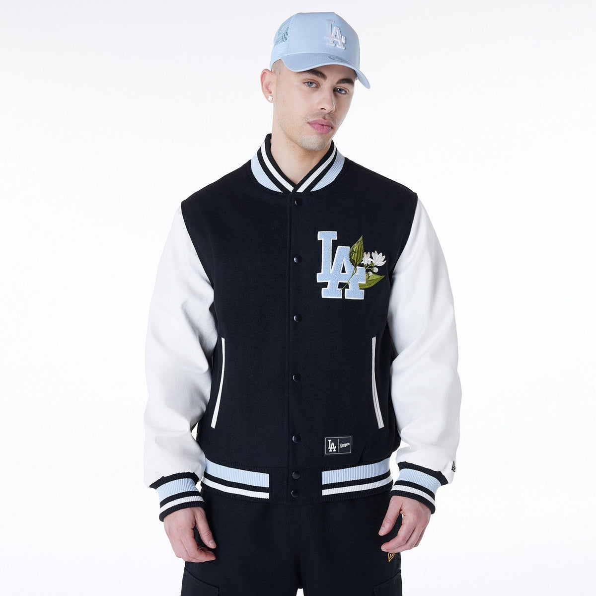 New Era - MLB Floral Varsity Jacket - Los Angeles Dodgers Official Sports Fan Gear Official MLB Team Apparel Baseball Fan Gear