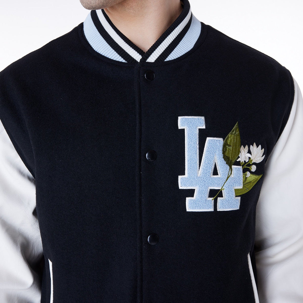 New Era - MLB Floral Varsity Jacket - Los Angeles Dodgers Official Sports Fan Gear Official MLB Team Apparel Baseball Fan Gear