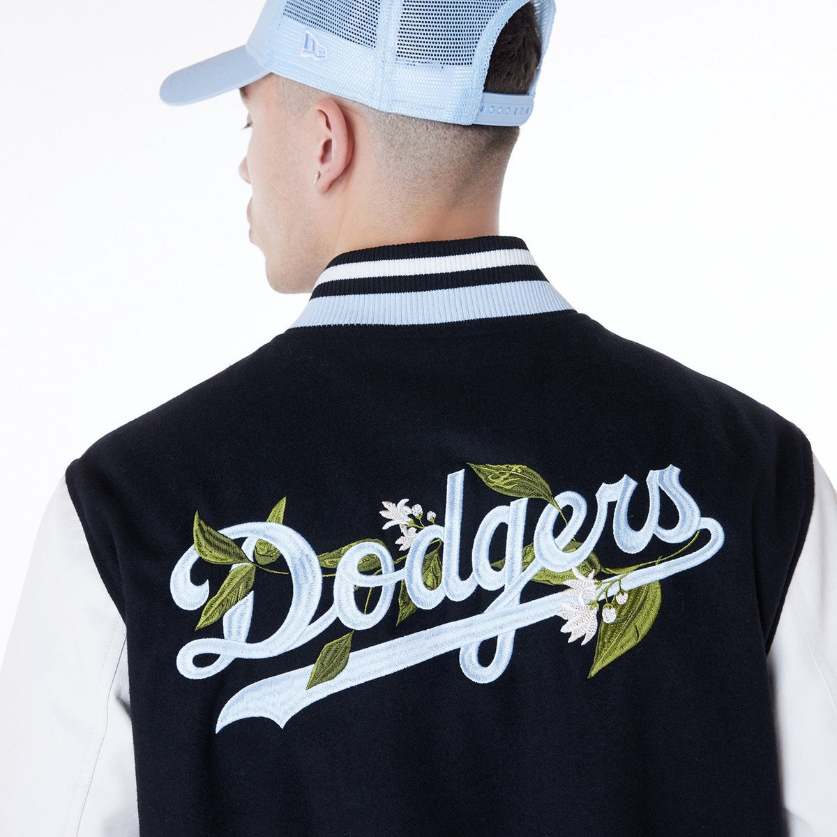 New Era - MLB Floral Varsity Jacket - Los Angeles Dodgers Official Sports Fan Gear Official MLB Team Apparel Baseball Fan Gear
