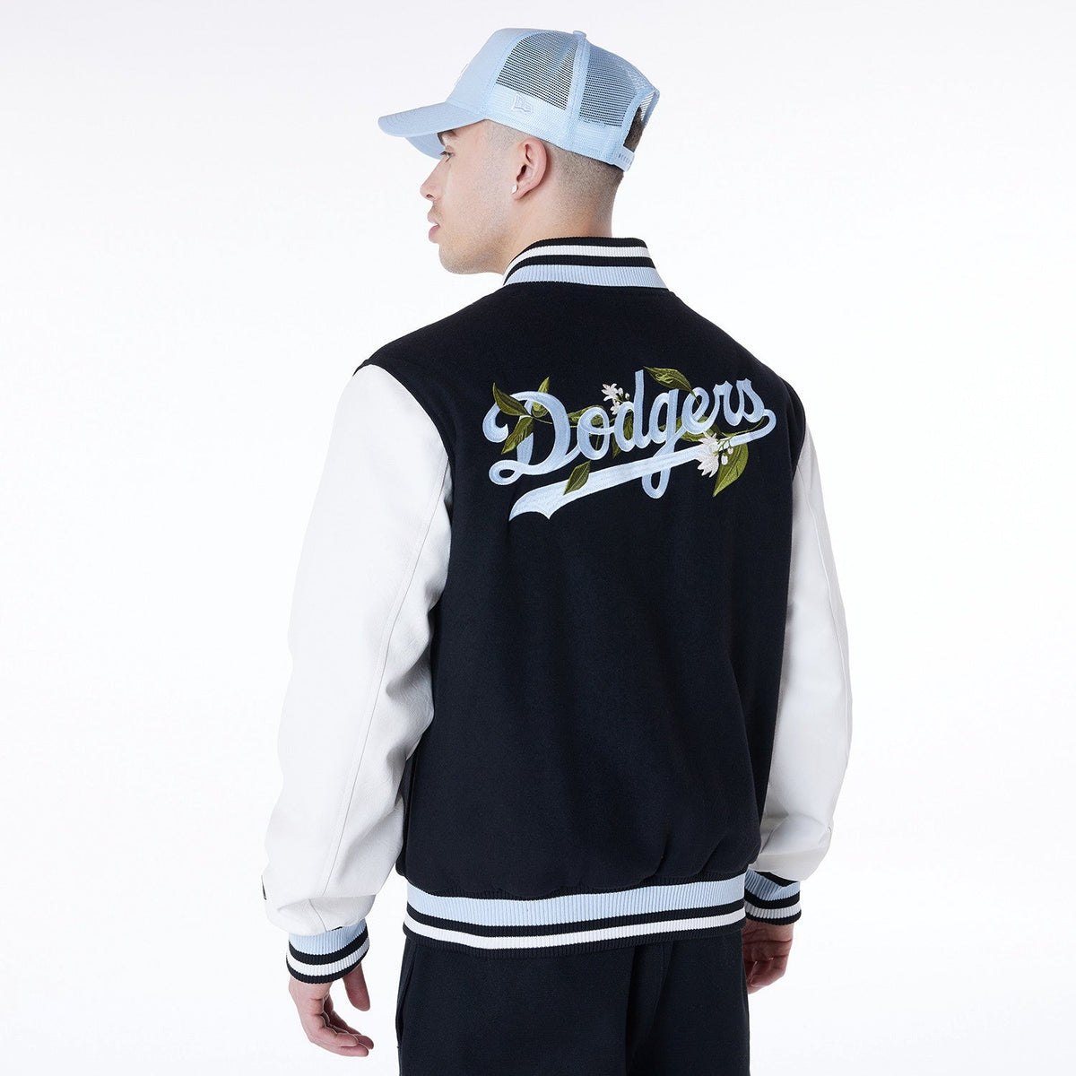 New Era - MLB Floral Varsity Jacket - Los Angeles Dodgers Official Sports Fan Gear Official MLB Team Apparel Baseball Fan Gear