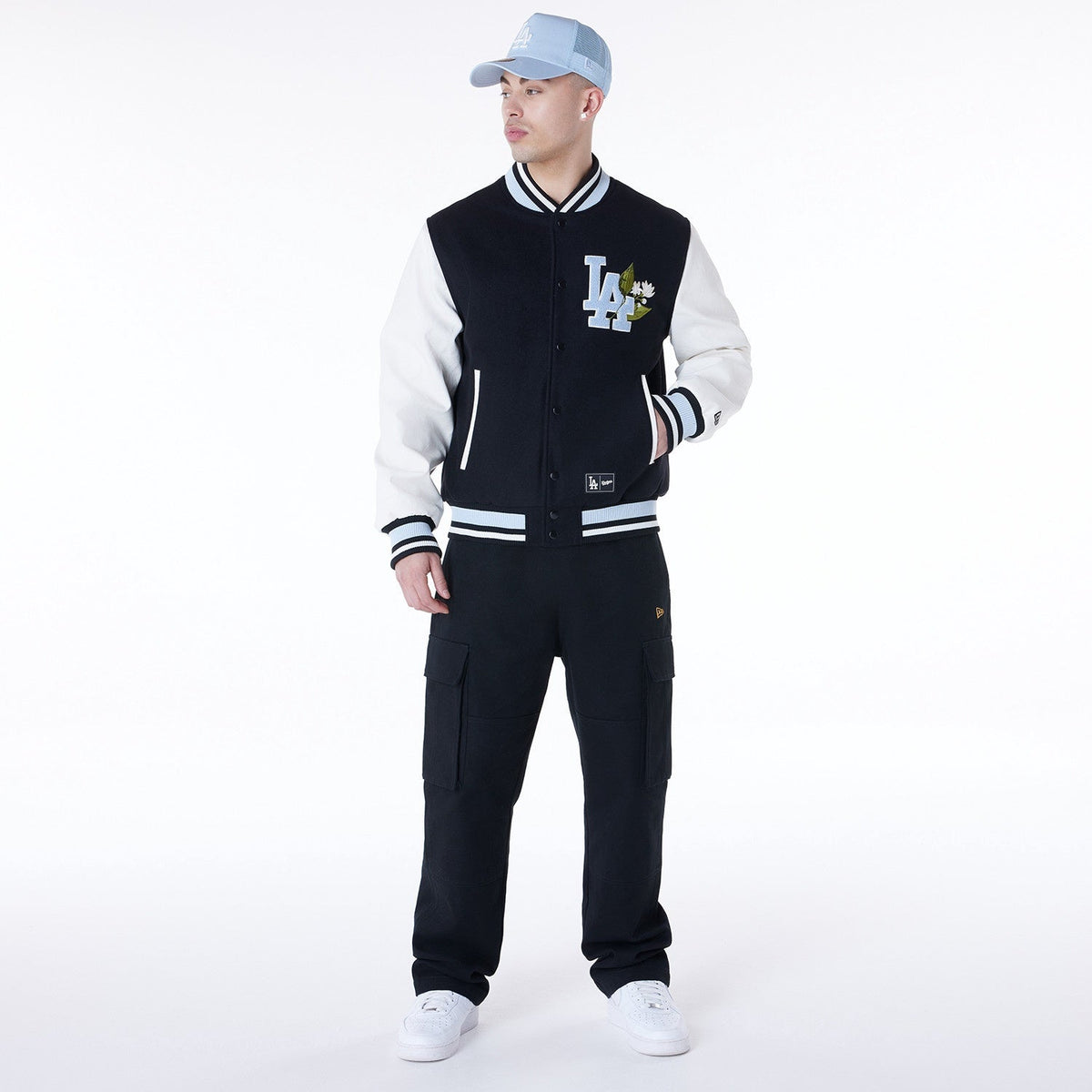 New Era - MLB Floral Varsity Jacket - Los Angeles Dodgers Official Sports Fan Gear Official MLB Team Apparel Baseball Fan Gear