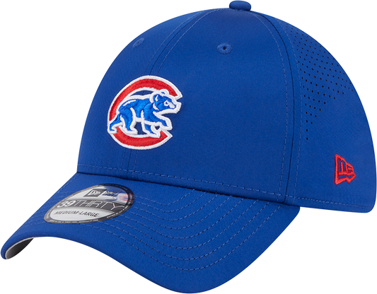 MLB Chicago Cubs New Era Mid Perf 39THIRTY Flex Fit Hat - Blue Official Team Hat Sports Fan Cap Official MLB Team Hat Baseball Fan Cap