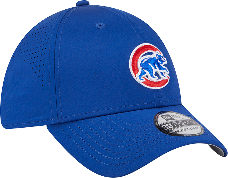 MLB Chicago Cubs New Era Mid Perf 39THIRTY Flex Fit Hat - Blue Official Team Hat Sports Fan Cap Official MLB Team Hat Baseball Fan Cap