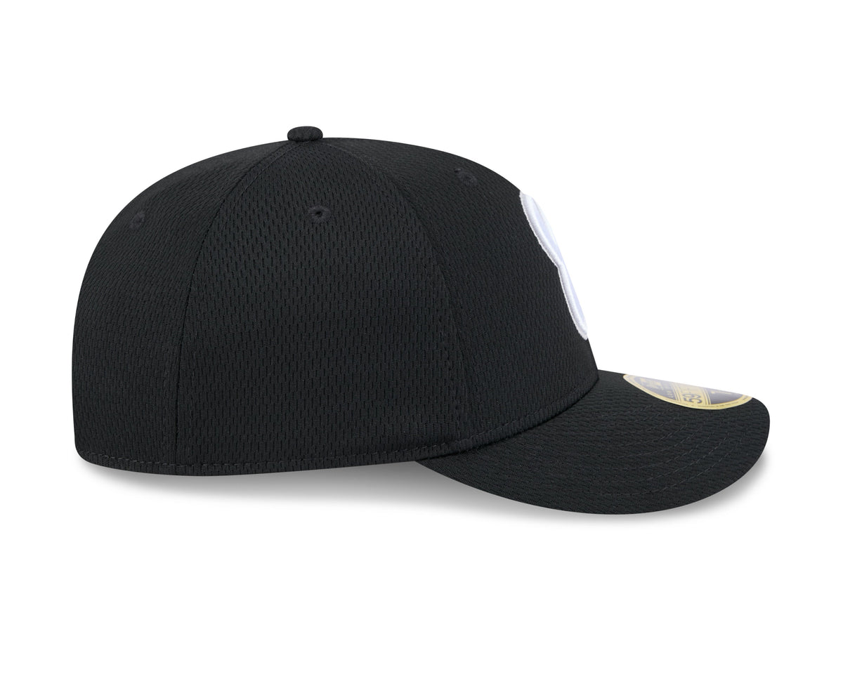 Chicago White Sox New Era Black 2025 Clubhouse Alternate 59FIFTY Low Profile Fitted Hat Official Team Hat Sports Fan Cap Official MLB Team Hat Basebal