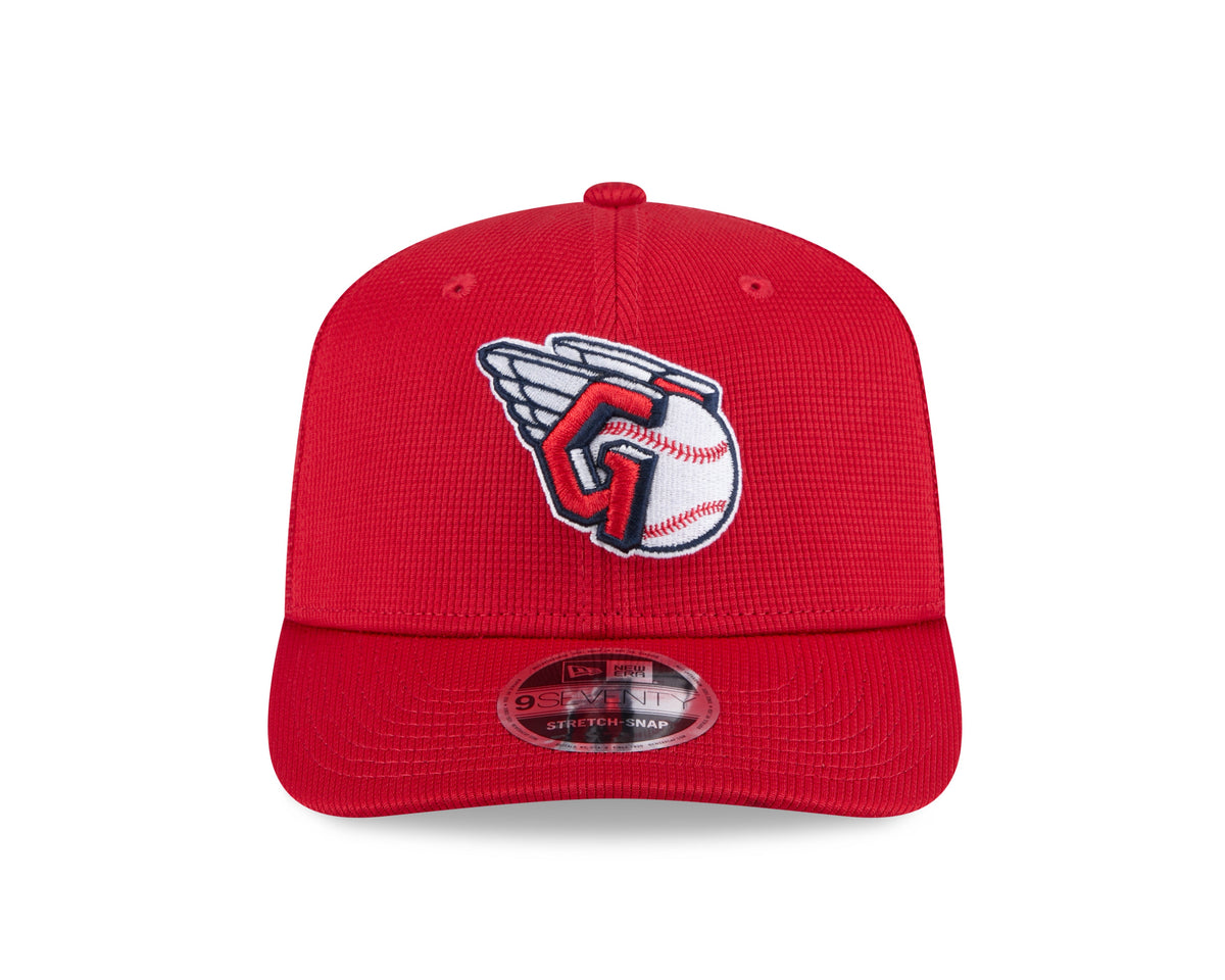 Cleveland Guardians New Era Red 2025 Spring Training 9SEVENTY Trucker Hat Official Team Hat Sports Fan Cap Official MLB Team Hat Baseball Fan Cap