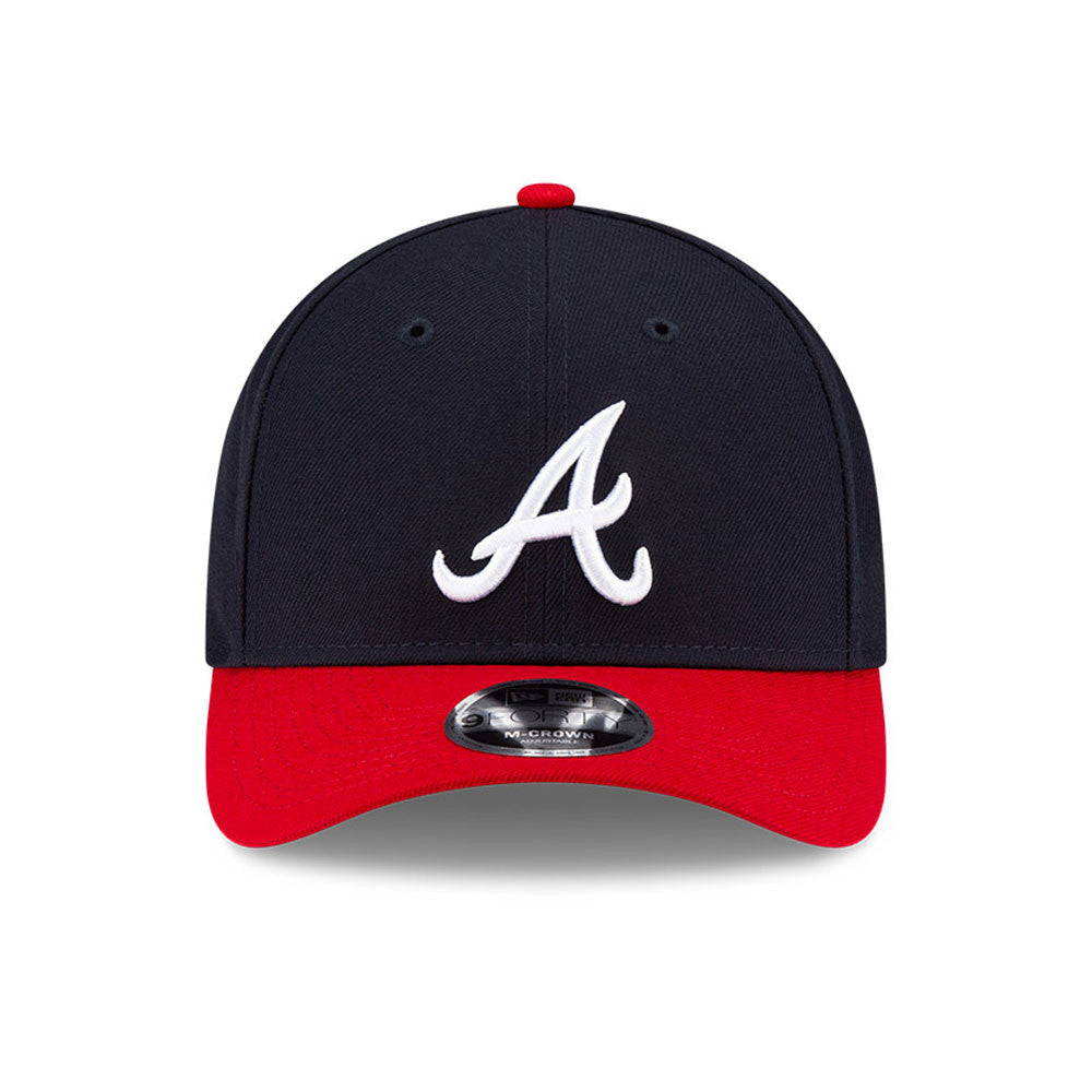Atlanta Braves Navy Red New Era Player Replica M-Crown 9FORTY Adjustable Hat Official Team Hat Sports Fan Cap Official MLB Team Hat Baseball Fan Cap