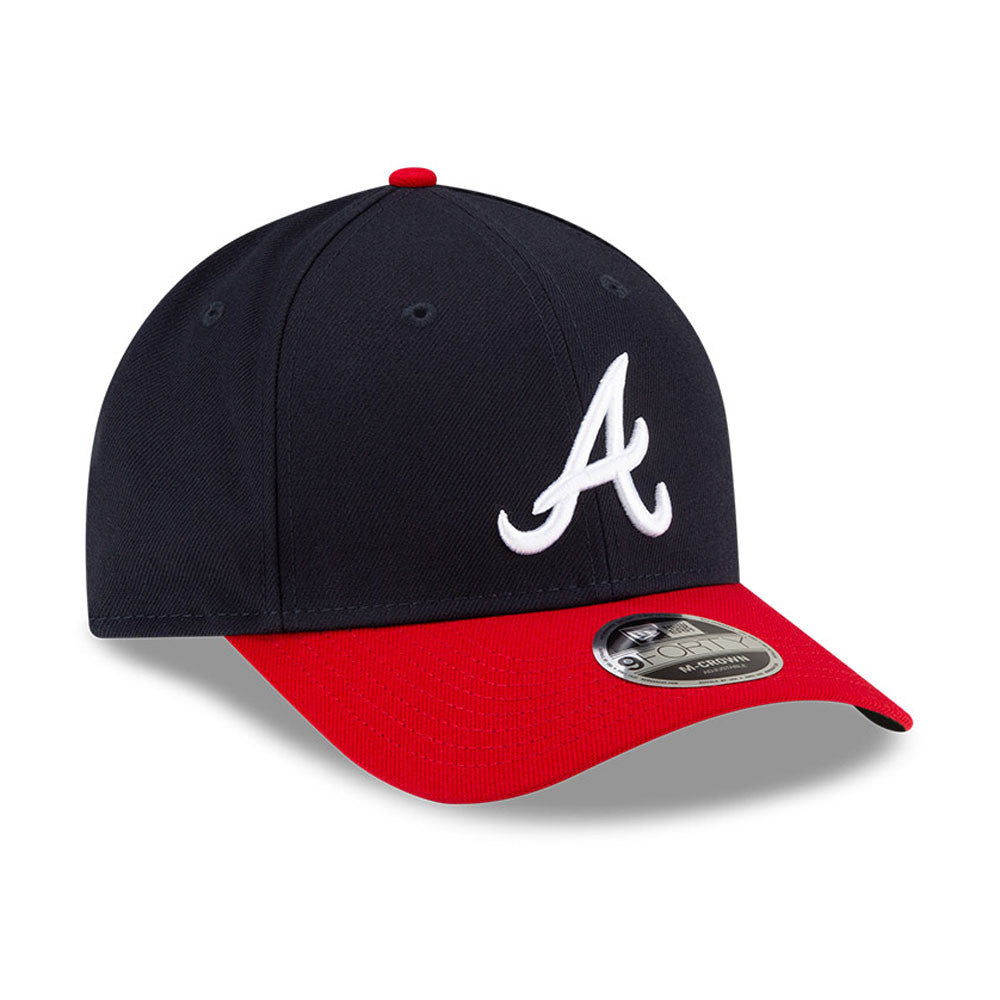 Atlanta Braves Navy Red New Era Player Replica M-Crown 9FORTY Adjustable Hat Official Team Hat Sports Fan Cap Official MLB Team Hat Baseball Fan Cap