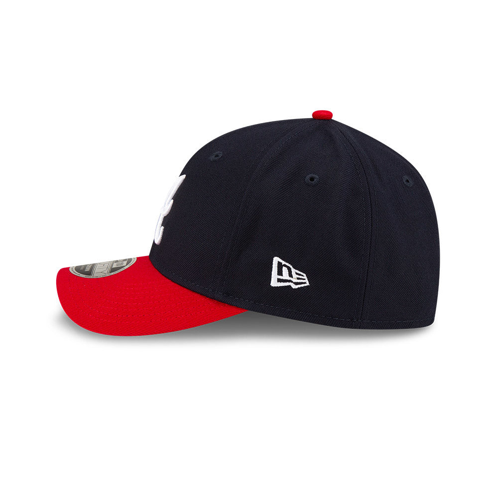Atlanta Braves Navy Red New Era Player Replica M-Crown 9FORTY Adjustable Hat Official Team Hat Sports Fan Cap Official MLB Team Hat Baseball Fan Cap