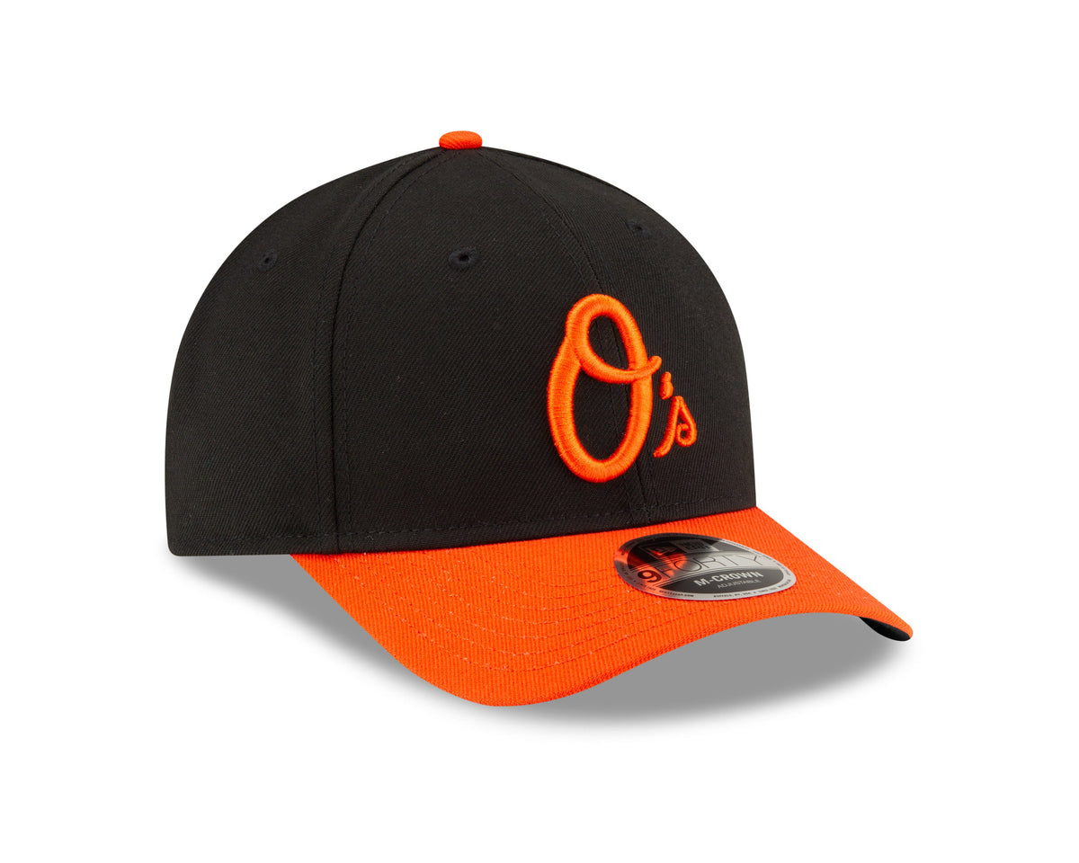 Baltimore Orioles Black Orange Alternate New Era Player Replica M-Crown 9FORTY Adjustable Hat Official Team Hat Sports Fan Cap Official MLB Team Hat B