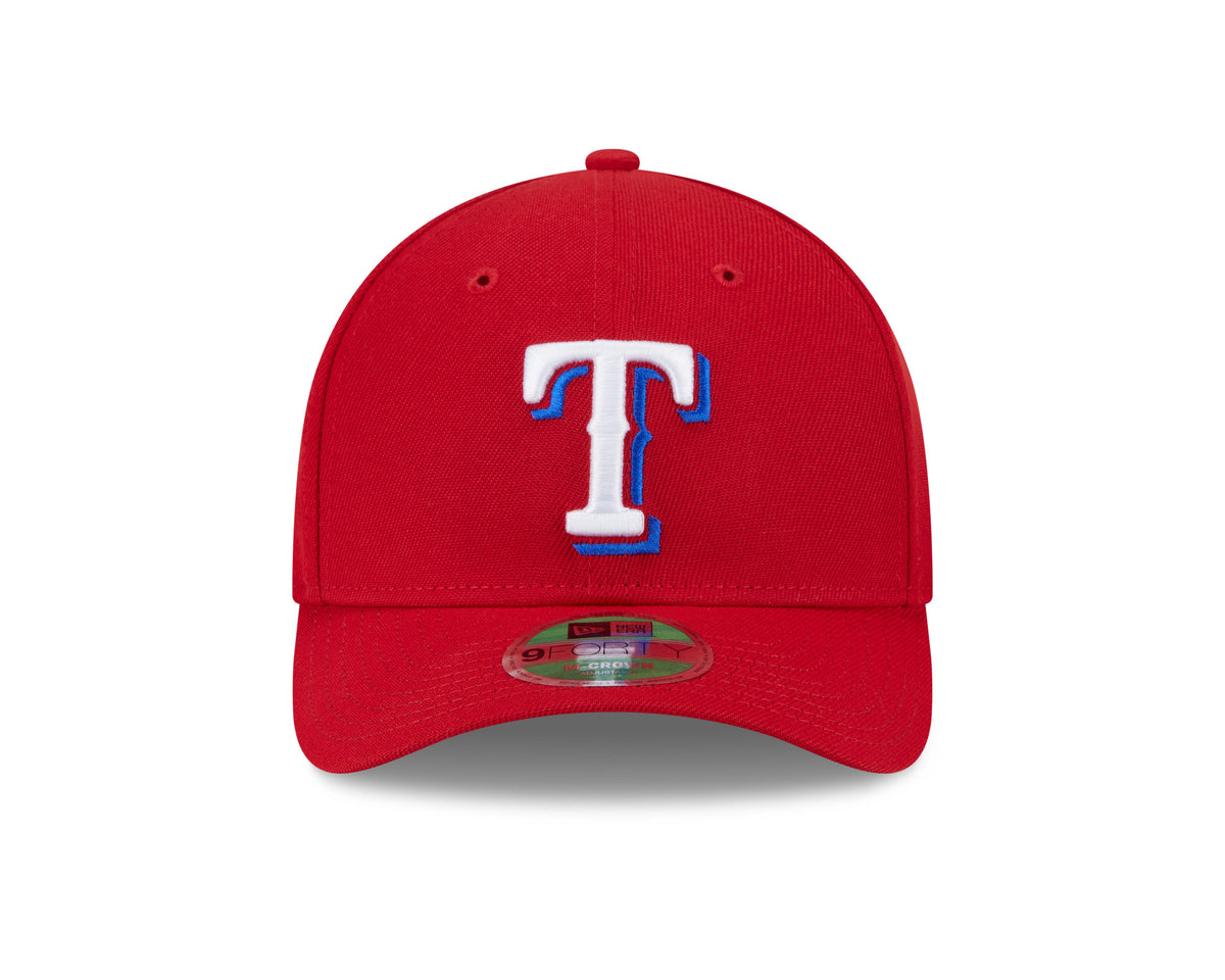 Texas Rangers Red Alternate New Era Player Replica M-Crown 9FORTY Adjustable Hat Official Team Hat Sports Fan Cap Official MLB Team Hat Baseball Fan C