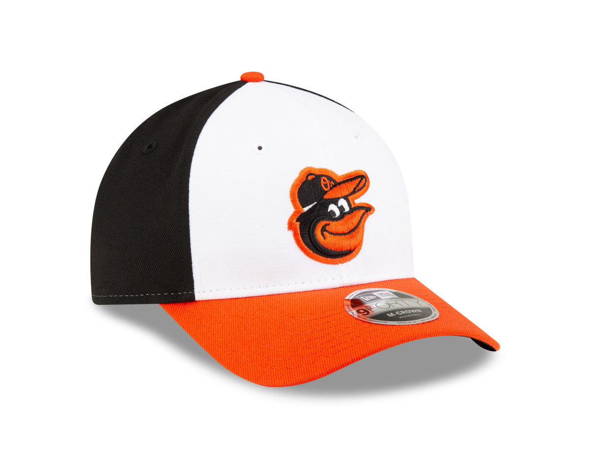 Baltimore Orioles White Orange Black New Era Player Replica M-Crown 9FORTY Adjustable Hat Official Team Hat Sports Fan Cap Official MLB Team Hat Baseb