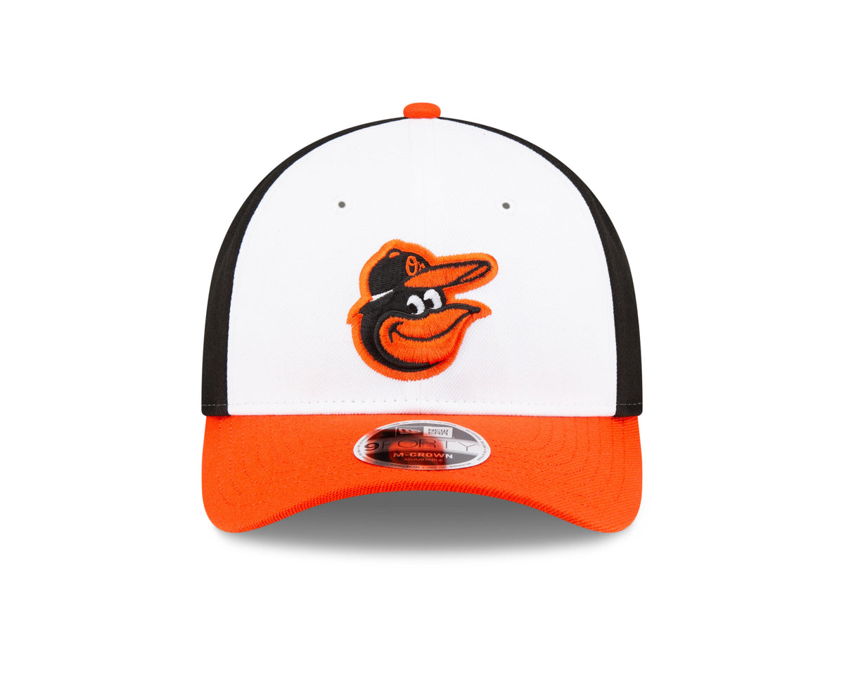 Baltimore Orioles White Orange Black New Era Player Replica M-Crown 9FORTY Adjustable Hat Official Team Hat Sports Fan Cap Official MLB Team Hat Baseb