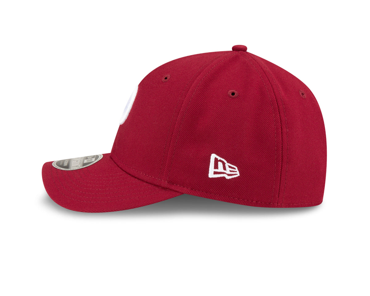 Philadelphia Phillies Crimson Alternate New Era Player Replica M-Crown 9FORTY Adjustable Hat Official Team Hat Sports Fan Cap Official MLB Team Hat Ba