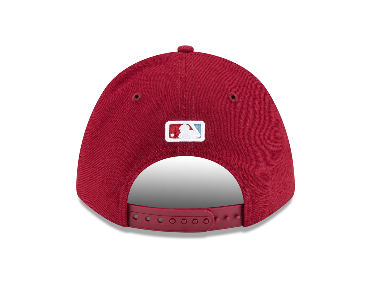 Philadelphia Phillies Crimson Alternate New Era Player Replica M-Crown 9FORTY Adjustable Hat Official Team Hat Sports Fan Cap Official MLB Team Hat Ba