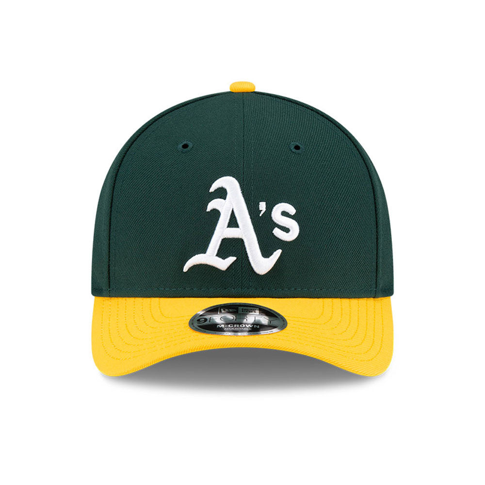 Athletics Green Yellow New Era Player Replica M-Crown 9FORTY Adjustable Hat Official Team Hat Sports Fan Cap Official MLB Team Hat Baseball Fan Cap