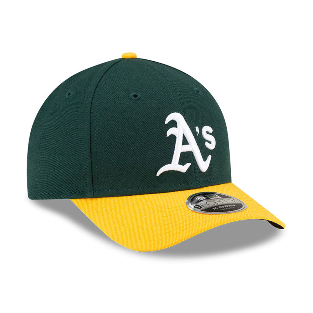 Athletics Green Yellow New Era Player Replica M-Crown 9FORTY Adjustable Hat Official Team Hat Sports Fan Cap Official MLB Team Hat Baseball Fan Cap