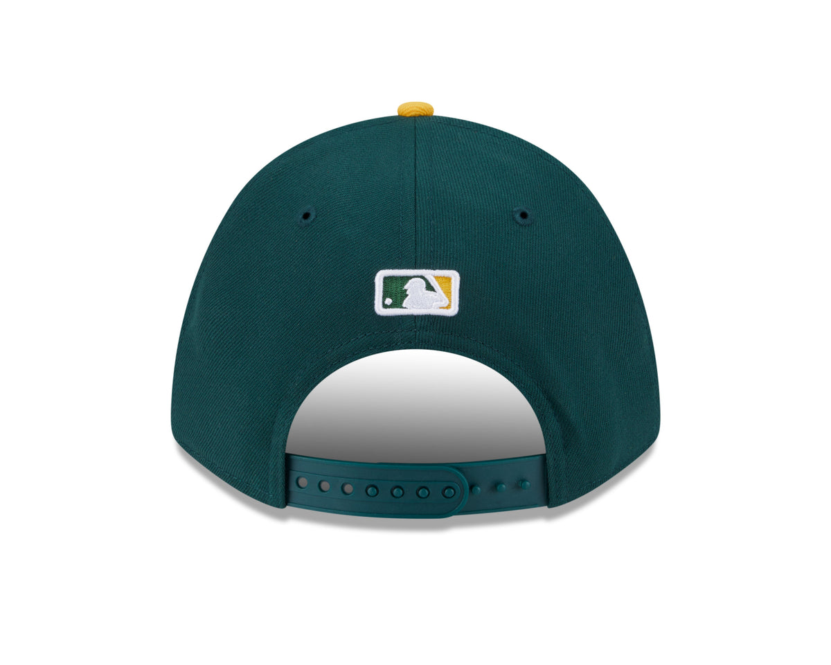 Athletics Green Yellow New Era Player Replica M-Crown 9FORTY Adjustable Hat Official Team Hat Sports Fan Cap Official MLB Team Hat Baseball Fan Cap