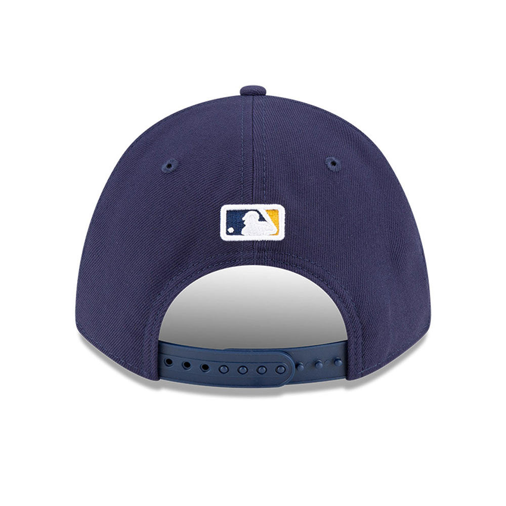 Milwaukee Brewers Navy Blue New Era Player Replica M-Crown 9FORTY Adjustable Hat Official Team Hat Sports Fan Cap Official MLB Team Hat Baseball Fan C