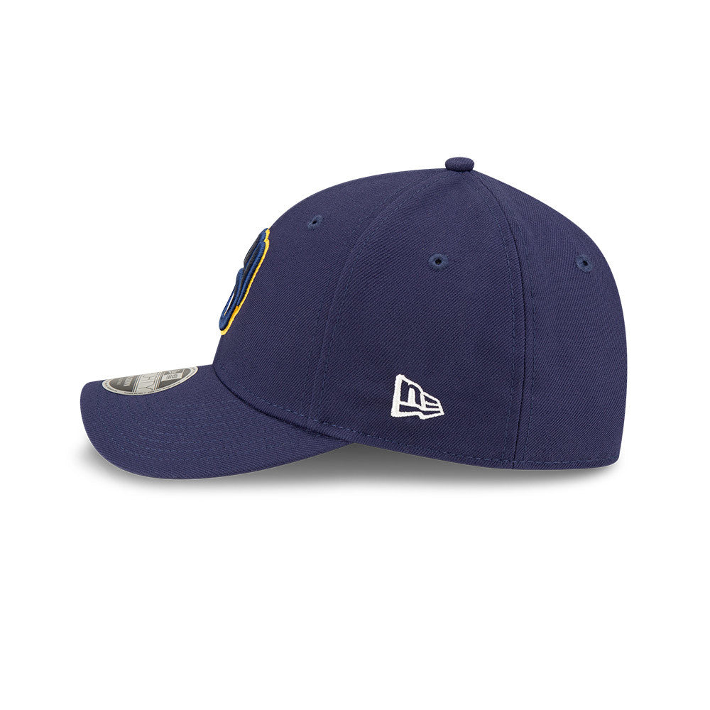 Milwaukee Brewers Navy Blue New Era Player Replica M-Crown 9FORTY Adjustable Hat Official Team Hat Sports Fan Cap Official MLB Team Hat Baseball Fan C