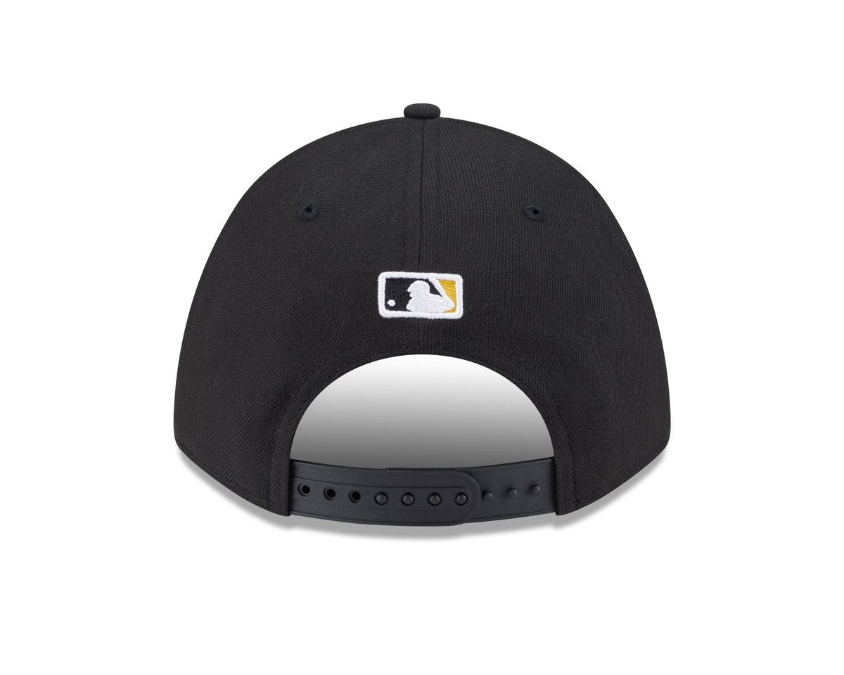 Pittsburgh Pirates Black New Era Player Replica M-Crown 9FORTY Adjustable Hat Official Team Hat Sports Fan Cap Official MLB Team Hat Baseball Fan Cap