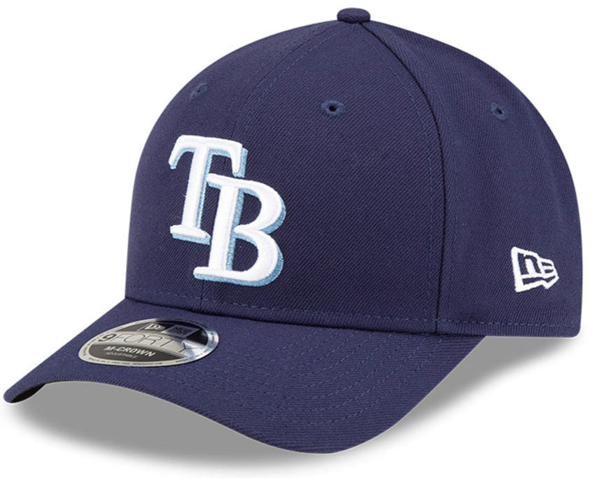 Tampa Bay Rays Navy New Era Player Replica M-Crown 9FORTY Adjustable Hat Official Team Hat Sports Fan Cap Official MLB Team Hat Baseball Fan Cap