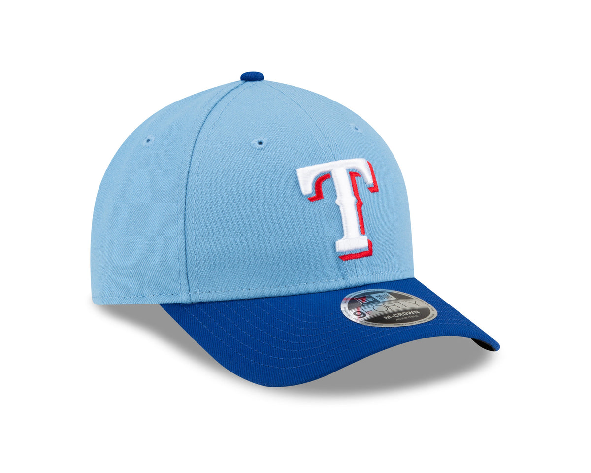 Texas Rangers Blue Alternate New Era Player Replica M-Crown 9FORTY Adjustable Hat Official Team Hat Sports Fan Cap Official MLB Team Hat Baseball Fan