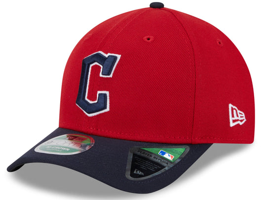Cleveland Guardians Red Navy New Era Player Replica M-Crown 9FORTY Adjustable Hat Official Team Hat Sports Fan Cap Official MLB Team Hat Baseball Fan