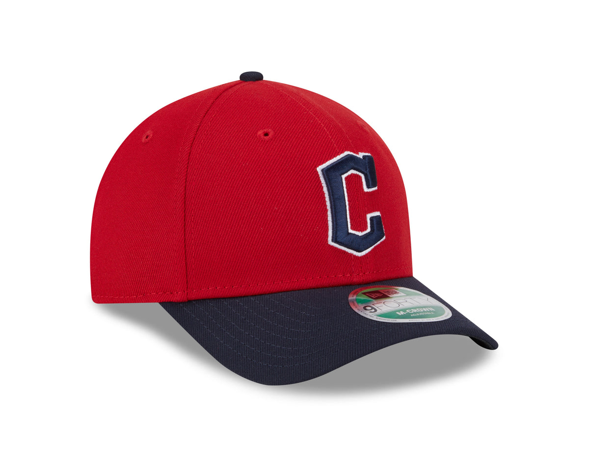 Cleveland Guardians Red Navy New Era Player Replica M-Crown 9FORTY Adjustable Hat Official Team Hat Sports Fan Cap Official MLB Team Hat Baseball Fan