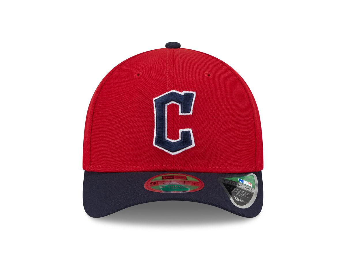 Cleveland Guardians Red Navy New Era Player Replica M-Crown 9FORTY Adjustable Hat Official Team Hat Sports Fan Cap Official MLB Team Hat Baseball Fan