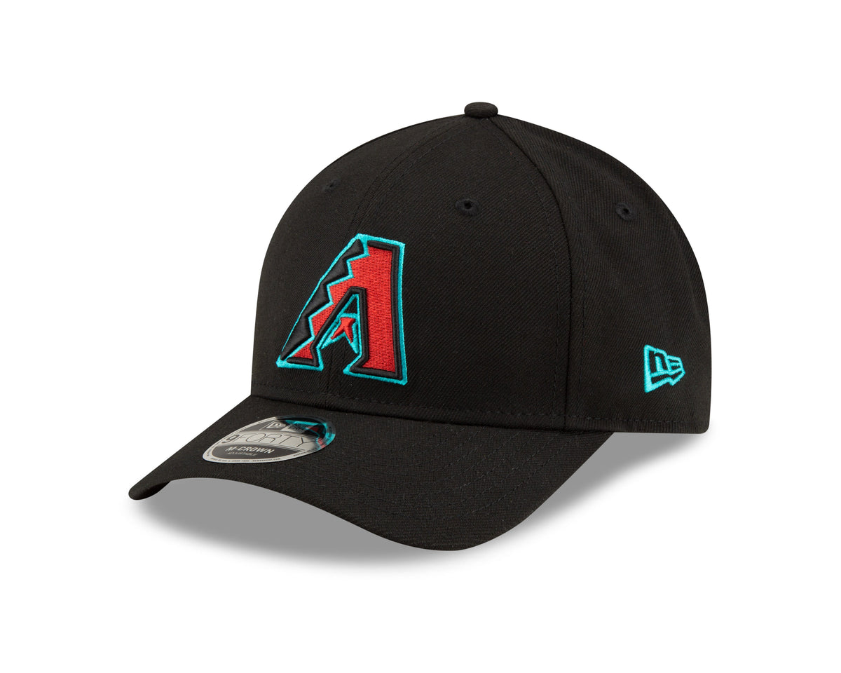 Arizona Diamondbacks Black Alternate New Era Player Replica M-Crown 9FORTY Adjustable Hat Official Team Hat Sports Fan Cap Official MLB Team Hat Baseb