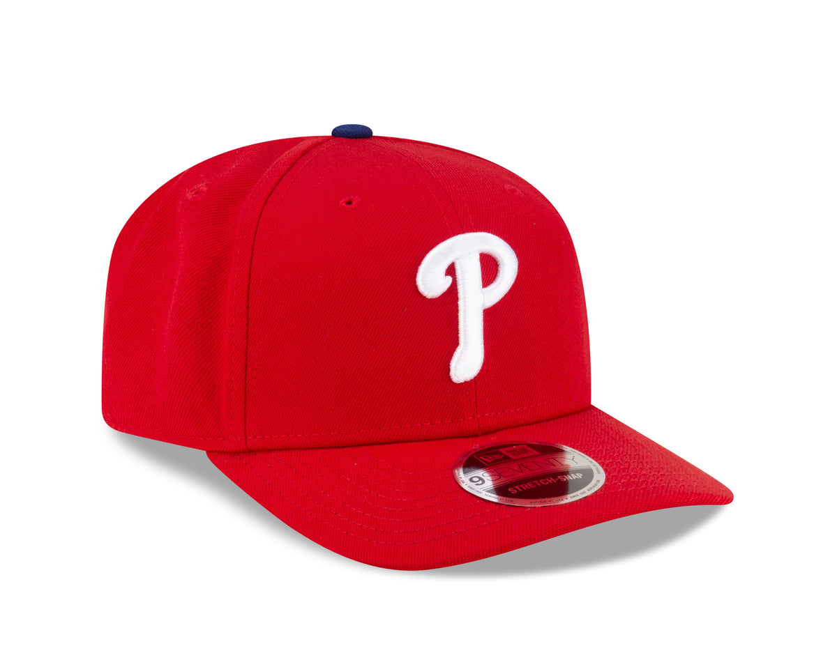 Philadelphia Phillies Red New Era Player Replica 9SEVENTY Stretch Snap Adjustable Hat Official Team Hat Sports Fan Cap Official MLB Team Hat Baseball