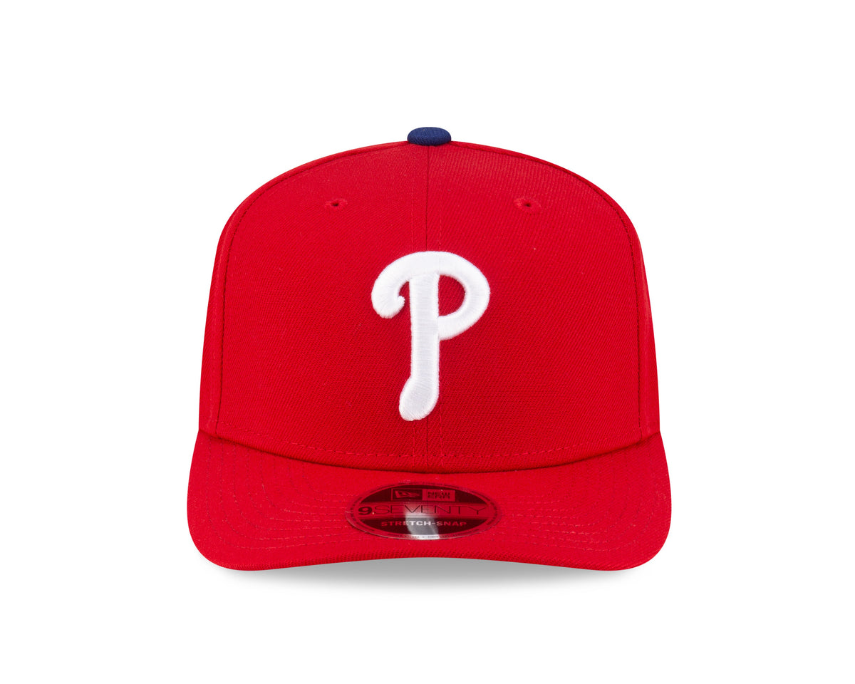 Philadelphia Phillies Red New Era Player Replica 9SEVENTY Stretch Snap Adjustable Hat Official Team Hat Sports Fan Cap Official MLB Team Hat Baseball