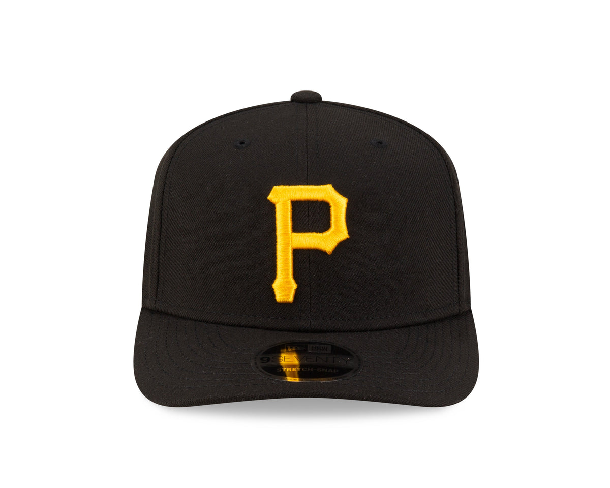 Pittsburgh Pirates Black New Era Player Replica 9SEVENTY Stretch Snap Adjustable Hat Official Team Hat Sports Fan Cap Official MLB Team Hat Baseball F
