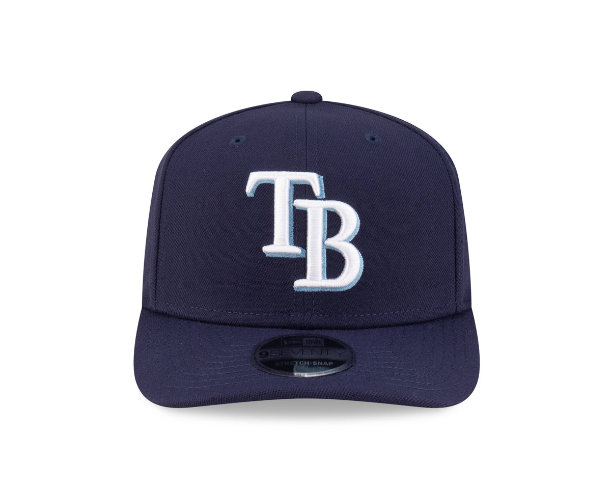 Tampa Bay Rays Navy New Era Player Replica 9SEVENTY Stretch Snap Adjustable Hat Official Team Hat Sports Fan Cap Official MLB Team Hat Baseball Fan Ca