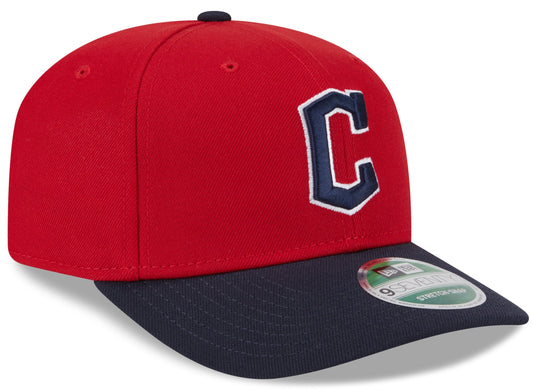 Cleveland Guardians Red Navy New Era Player Replica 9SEVENTY Stretch Snap Adjustable Hat Official Team Hat Sports Fan Cap Official MLB Team Hat Baseba