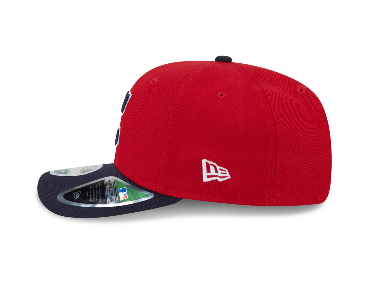 Cleveland Guardians Red Navy New Era Player Replica 9SEVENTY Stretch Snap Adjustable Hat Official Team Hat Sports Fan Cap Official MLB Team Hat Baseba