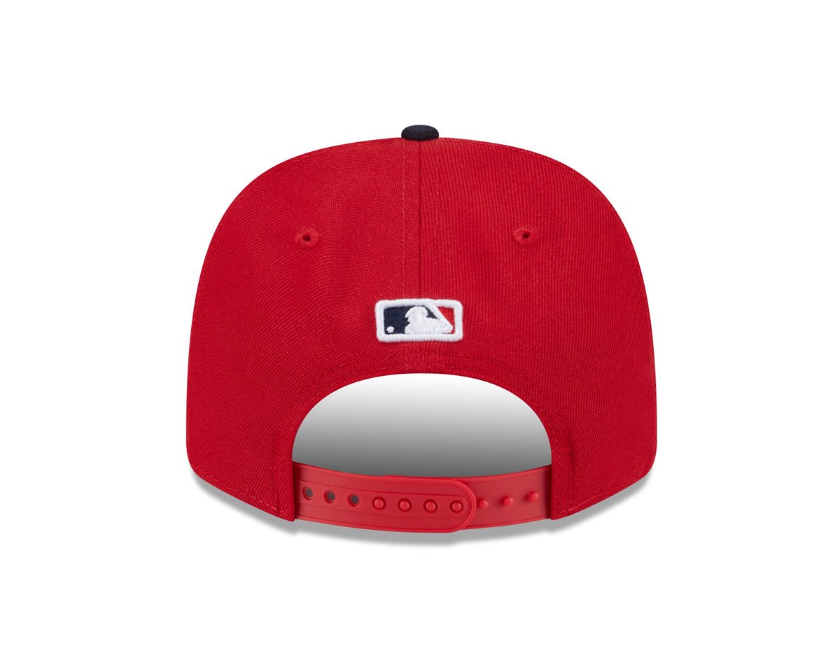 Cleveland Guardians Red Navy New Era Player Replica 9SEVENTY Stretch Snap Adjustable Hat Official Team Hat Sports Fan Cap Official MLB Team Hat Baseba