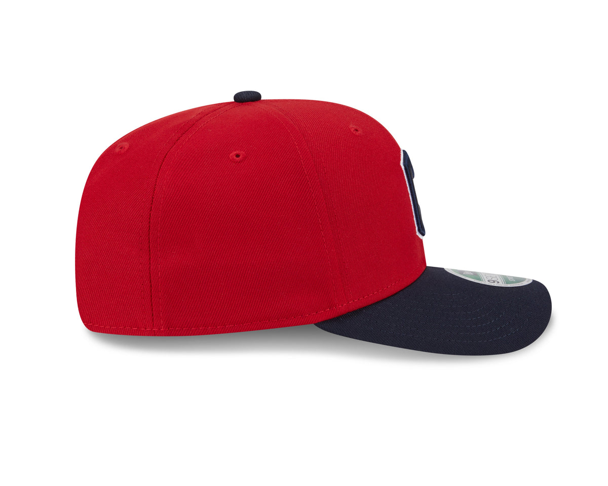 Cleveland Guardians Red Navy New Era Player Replica 9SEVENTY Stretch Snap Adjustable Hat Official Team Hat Sports Fan Cap Official MLB Team Hat Baseba