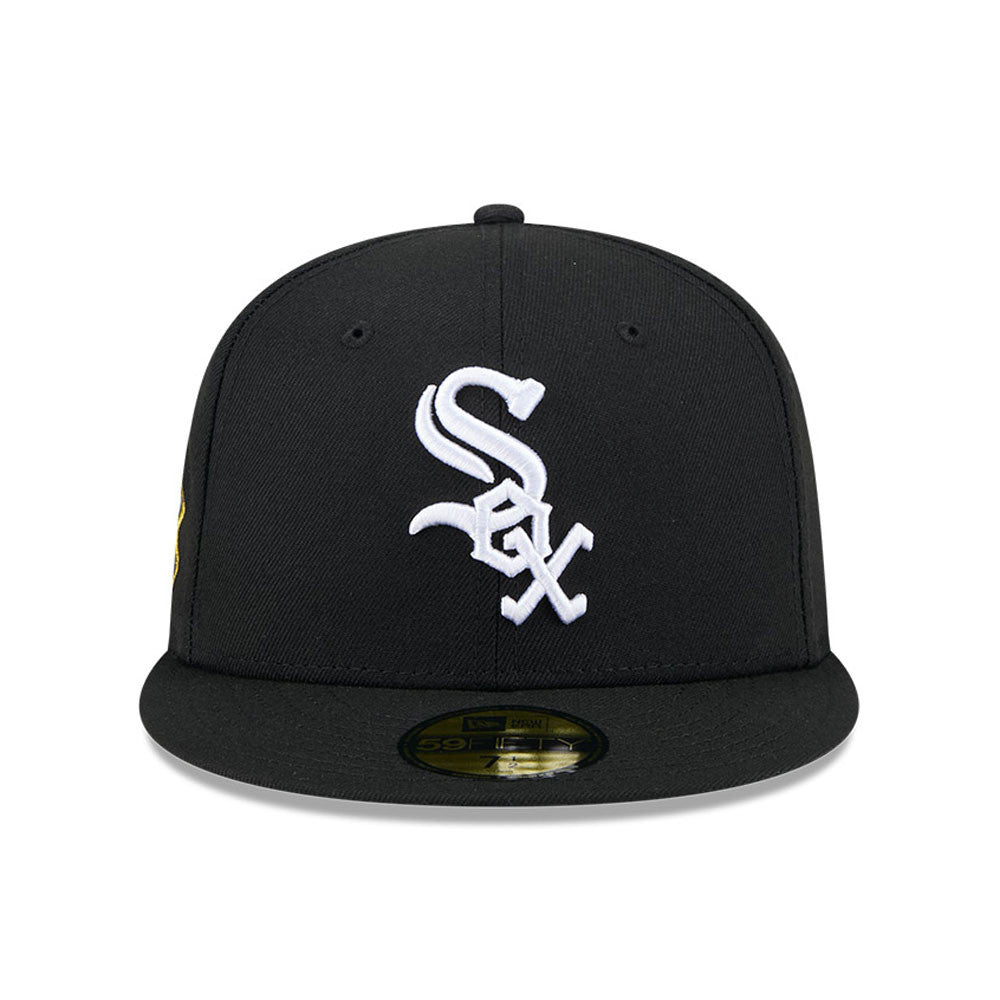 Chicago White Sox Jackie Robinson Day 25 New Era Black Game Authentic Collection On-Field 59FIFTY Fitted Hat Official Team Hat Sports Fan Cap Official