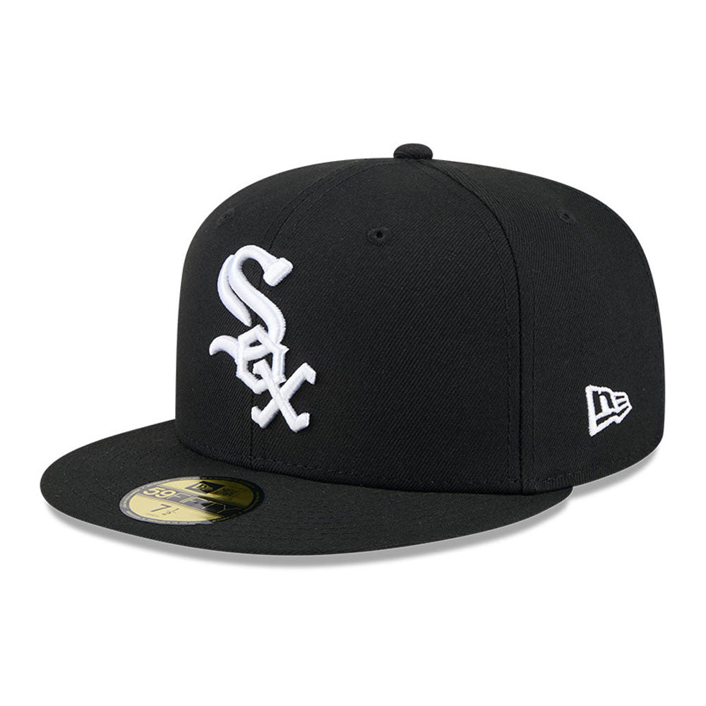 Chicago White Sox Jackie Robinson Day 25 New Era Black Game Authentic Collection On-Field 59FIFTY Fitted Hat Official Team Hat Sports Fan Cap Official