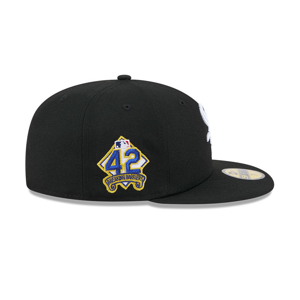Chicago White Sox Jackie Robinson Day 25 New Era Black Game Authentic Collection On-Field 59FIFTY Fitted Hat Official Team Hat Sports Fan Cap Official