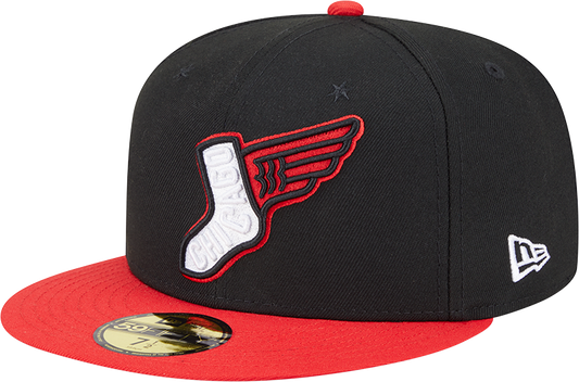 Chicago White Sox New Era 2025 City Connect Alternate 59FIFTY Fitted Hat - Black Red Official Team Hat Sports Fan Cap Official MLB Team Hat Baseball F
