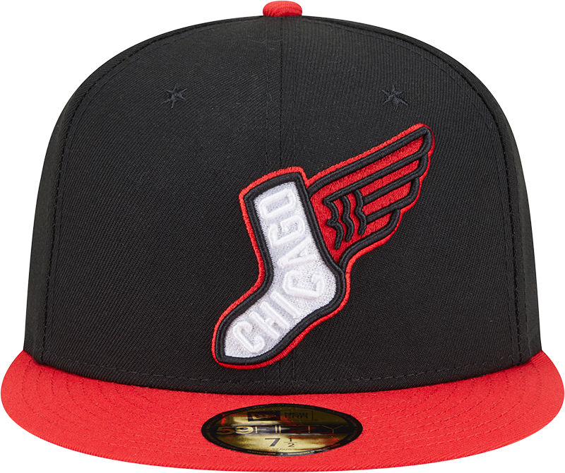 Chicago White Sox New Era 2025 City Connect Alternate 59FIFTY Fitted Hat - Black Red Official Team Hat Sports Fan Cap Official MLB Team Hat Baseball F