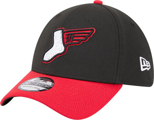 Chicago White Sox 2025 City Connect Alternate Black Red New Era 39THIRTY Flex Fit Hat Official Team Hat Sports Fan Cap Official MLB Team Hat Baseball