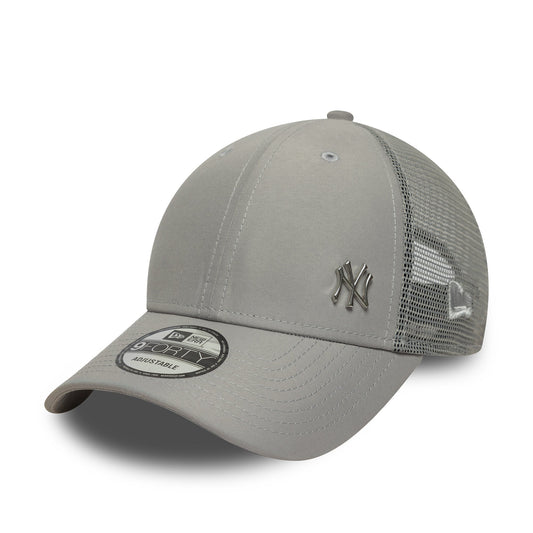 New York Yankees MLB Flawless 9Forty Trucker Grey Official Team Hat Sports Fan Cap Official MLB Team Hat Baseball Fan Cap